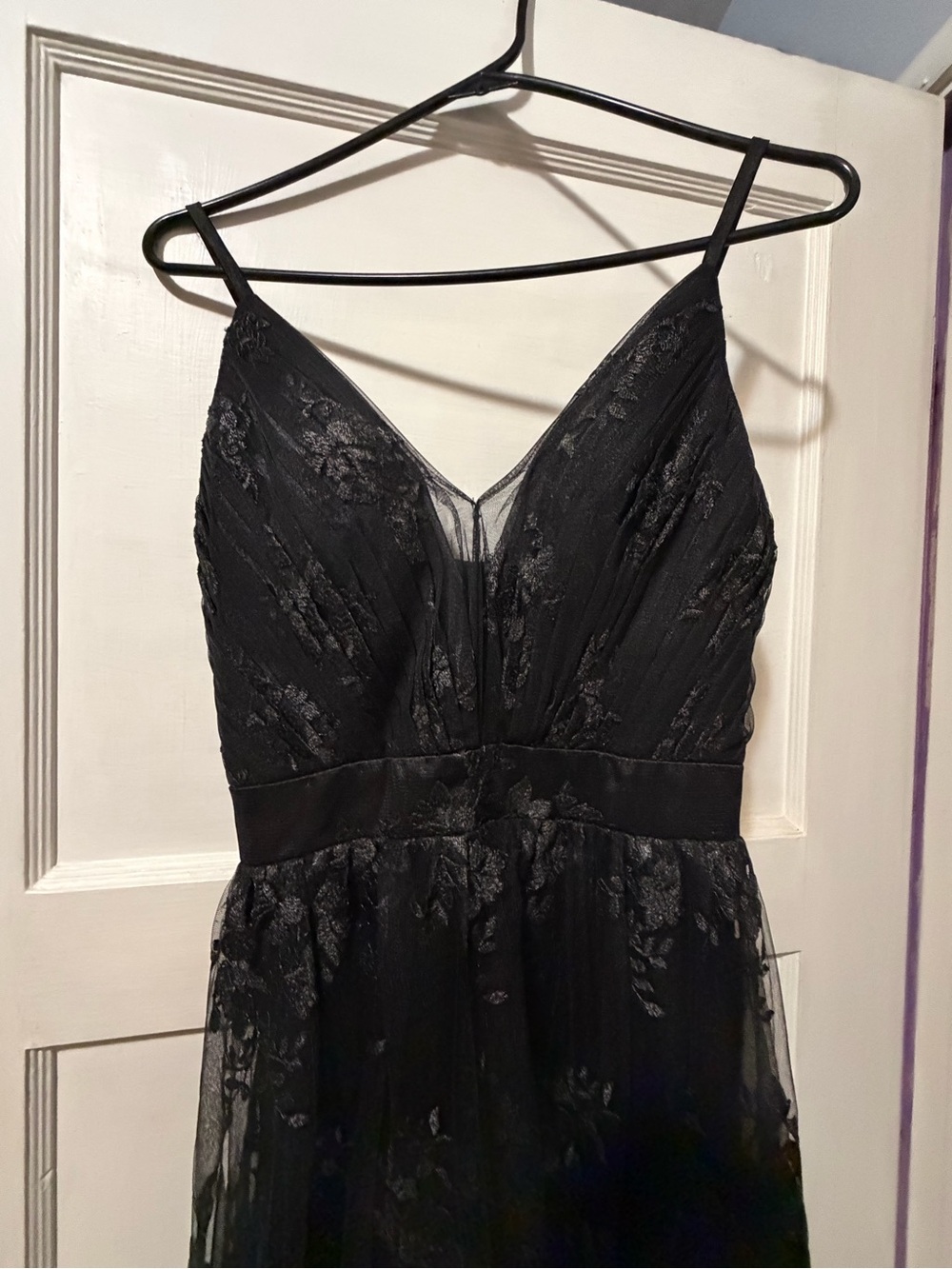 Black Lace Maxi Dress with V-Neck